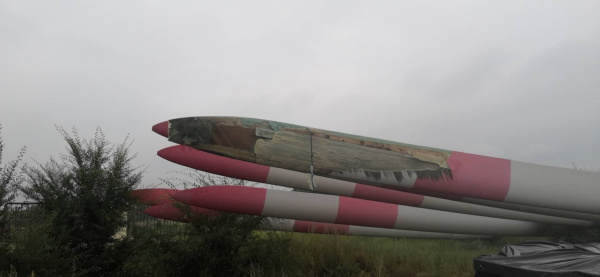 张北基地退役叶片、机舱处置现场
