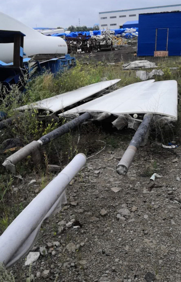 张北基地退役叶片、机舱处置现场