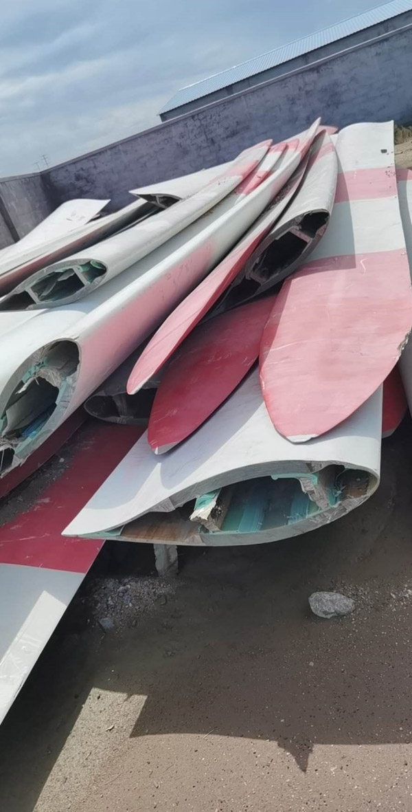 湖北大悟退役叶片处置施工现场